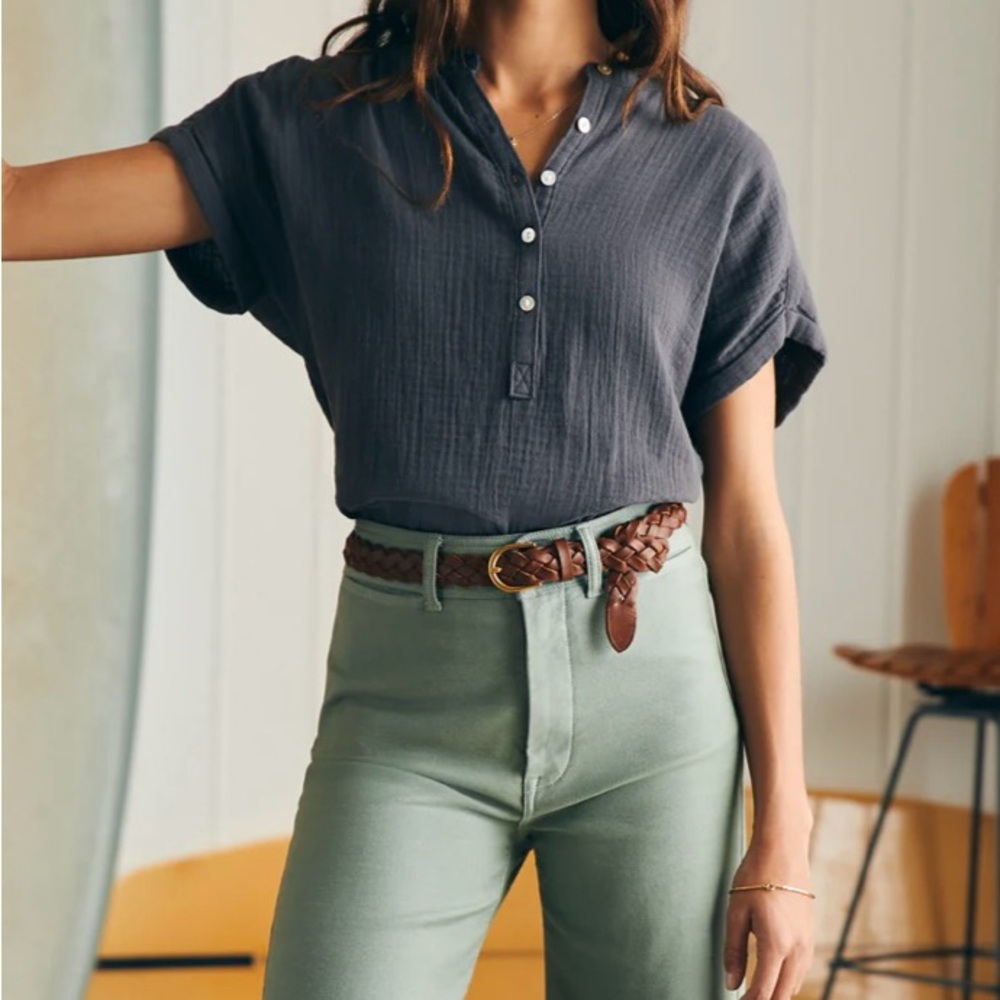 FAHERTY Dream Cotton Gauze Desmond Top Small